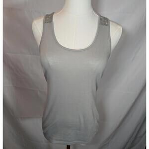 Sound & Matter Gray Lace Detail Tank Top Size Small